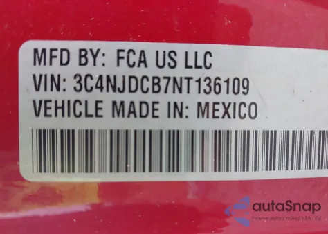 2022 Jeep Compass Limited из США, поврежденный, VIN 3C4NJDCB7NT136109